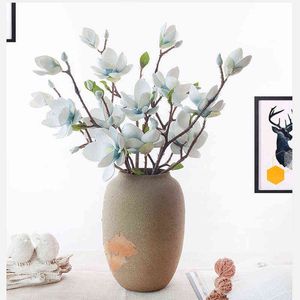 Faux blommig grönare konstgjord blomma eva orkidé 50 cm falsk växt orientalisk dekor för hem bröllop lyx julfest hem dekoration j220906