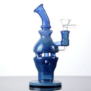 8 inç mavi nargile başlık cam bongs 14mm dişi eklem benzersiz bong fab yumurta dab yağ pistleri duş başlığı percolator su boruları kase