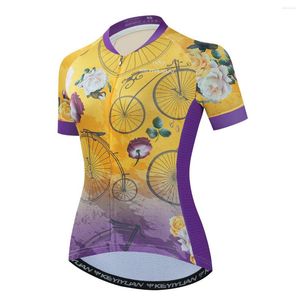 Yarış Ceket Keyiyuan Pro Bisiklet Jersey Kadınlar Yaz Kısa Kollu Bisiklet Giyim Üstleri Bisiklet Gömlek Camisetas Ciclismo MTB Manga Corta