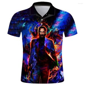 Herren Polos Sommer John Wick Kurzarm Homme Streetwear Männer Camisas Ropa 3D Gedruckt Hemd Mode Lässig Harajuku Cool