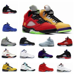 2023 new men designer sneakers 5s basketball shoes men jumpman 5 Concord Green Bean Moonlight Raging Red Stealth 2.0 Alternate What The Anthracite mens sports With box