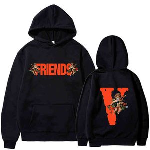 Men's Hoodies Sweatshirts Spring and Autumn Leisure Fashion Vlones Friends Angel v Sweater Loose Hoodie Men's Women's Md