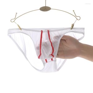 Underpants bainha de pênis Capa de biquíni Roupa íntima calcinha de malha respirável Os resumos sexy de ascensão médio, seco rápido, veja através da parte inferior da A50