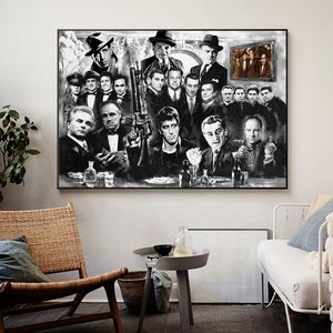 Canvas målar gangsters gudfader goodfellas filmaffischer och skriver väggkonst bild för vardagsrum hem dekor cuadros ingen ram