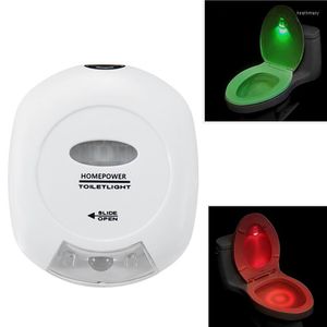 Luzes noturnas 1pcs 2 cores LED tigela de vaso sanitário tigela de luz Light Motivo ativado Sensor de assento iluminação de banheiro