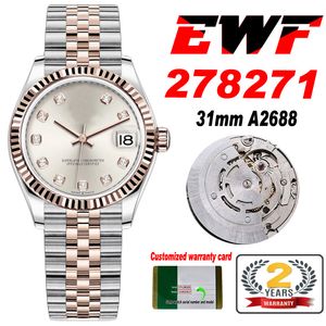 EWF 31MM 278271 ETA A2688自動レディースウォッチ2トーンローズゴールドモップダイヤモンドダイヤルJubileSteel Bracelet Super Edition Womens Sam