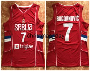 #7 Bogdan Bogdanovic Team Sırbistan Srbija Retro Basketbol Forması Erkekler Dikişli Özel Herhangi Bir Sayı Forma