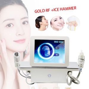 RF Gold Beauty Microneedle Roller Mikroneedling Urządzenie Ułamkową skórę Popraw rozciąganie znaku 2 w 1 za pomocą zimnego młotka