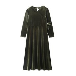 Roupas familiares com correspondência de alta qualidade Velvet Girls Robe Black and Green Family Match Dress maxi 220913