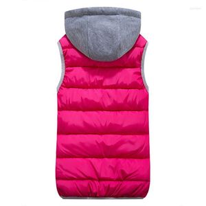 Gilet da donna Studente da donna 2022 Gilet Donna Primavera Autunno Moda Femminile Cappotti corti con cappuccio Giù Cotone Inverno Taglie forti Donna