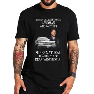Men s T skjortor Winchester blir k r i Dean Shirt Supernatural T shirt Horror Film fans Tee Casual Summer Cotton Soft EU Size Top