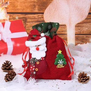 Julekorationer 1 st Santa Sack Children Xmas Gifts Candy Velvet tygpåse Utsökta klausul