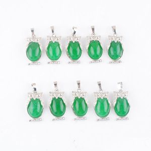 Pendant Necklaces Green Jade Tiny Owl Animal Shaped Pendants Natural Stone Reiki Lucky Cute Charm Jewelry For Women Man Dhseller2010 Dhuv7