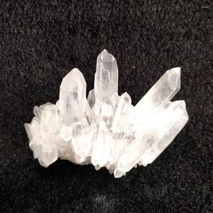 Dekorativa figurer Naturliga kvartskristallklara Crysal Cluster Home Decor Reiki Healing Energy Stone