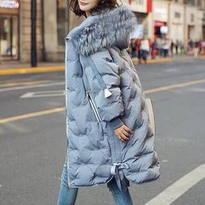 Women's Trench Coats Long Sleeve Casual Thick Solid White 2022 Fashion Winter Women Oversize Coat Female Warm Hooded Duck Jacket Parkas