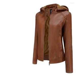 Jackets femininas 2022 Women Winter Faux Leather Women Plus Size Size Ladies Casacos à prova d'água à prova d'água Feminino de veludo feminino