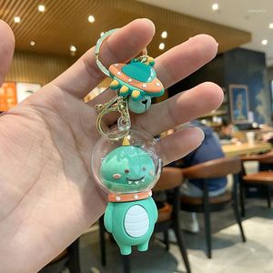 Interior Decorations Creative Fashion Stereo Cute Space Anime Keychain Fun Car Pendant Key Ring Animal Astronaut Auto Accessories