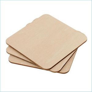 Arts And Crafts Square Rec Unfinished Wood Cutout Circles Blank Wooden Slices Pieces For Diy Painting Art Craft Project Wedding Party Dhbzp