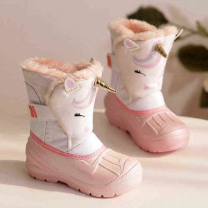 Boots American version of foreign trade warm men's and women's young children's shoes with thick velvet waterproof and antiskid rain and snow