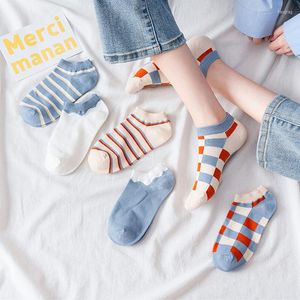 Skarpetki męskie w kratę skarpet dla mężczyzny krótki dorosły kawaii mężczyźni cienki sox słodki sport