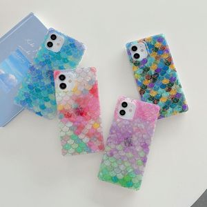 Shell pattern electroplated fish scale Phone Cases For iPhone 14 14Pro 13 12 11 prevention shells