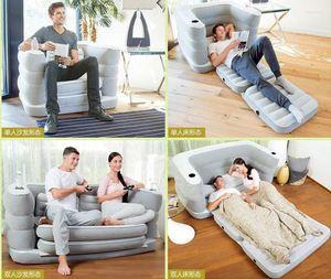 Campmöbel Multifunktional faltbar doppelt aufblasbares Sofa Lazy Wohnzimmer Bett Lunch Lounge Stuhl Single und Two Saats
