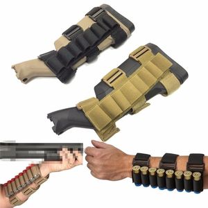 7/8 Rounds Gun Ammo Storage Shotgun Army Backpacks Shell Holder Adjustable Shooters Forearm or Tactical Buttstock Sleeve Magazine Pouch