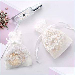 Jewelry Pouches Bags White Star Lace Bag High-Grade Accessories Wholesale Spot Bamboo Yarn Creative Bundle Pocket Gift Drop Sexyhanz Dhxwn
