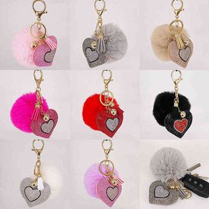 КЛАЧИНА Симпатичный Pompom Compom Charm Loving Heart Penent For Women Bag Caring Мобильный телефон