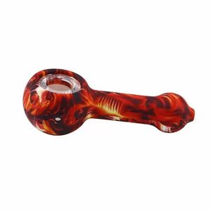 water glass smoking pipes silicone hand accessories Bong Spoon Pipe Food-grade silica gel colourful glasses tobacco pipes