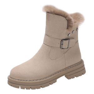 Boots Snow boots women s winter style plus velvet thick warm short cotton shoes platform women 220913