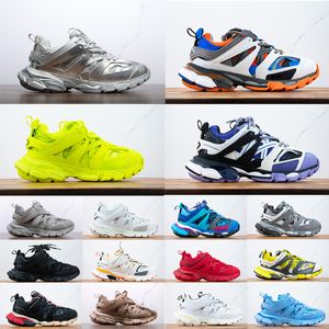 Men Women Casual Shoes Leather Platform Sneakers Track 3.0 Luxury Brand Designer Trainers Triple White Black Ice Pink Blue Orange