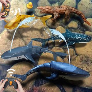 ElectricRC Animals Rc Sharks Swimming Pools Baby Bath Tub Water Toys Robots for Boys Children Kids Educational Remote Control Fish Electric Animals 220913