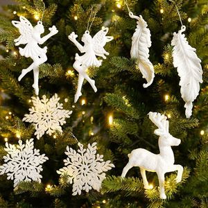 Decorações de Natal, pingentes de Natal, pingentes de neve para o anjo de veado para pendurar ornamentos para crianças para crianças em casa Festa de ano Navidad 220912