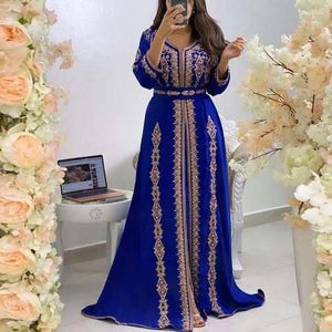 Ethnic Clothing Luxurious Beads Kaftan Dresses Women Dubai Embroidery Elegant Long Sleeve Muslim Abaya Islam Turkey Jellaba Moroccan DressEt