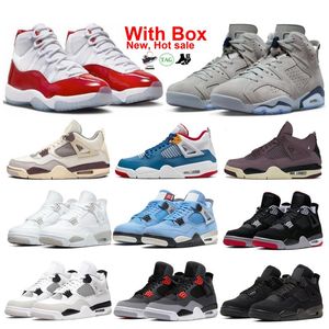 Buty do koszykówki Bred 6s Georgetown Violet Ore 4s Cherry Military Black Cat Fire Red Toro Bravo 4 Hare 6 With Box Men Shoe Messy Room infrared Sail Neon Metallic Silver