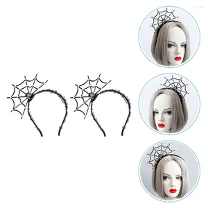 Bandanas Headband Hair Cosplay SpiderWeb Spider Ghost Costume Hoop Partyheadband Accessories Headbonad Band Head Web Lace pannband