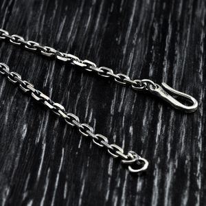 Unisex Link S925 Sterling Silver Simple Bracelet General Version Retro Taijiao Chain for Men Jewelry Accessories Gift