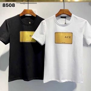 Mode mens designer t shirt hög kvalitet kvinnor guld bokstav tryck kort hylsa rund hals bomull tees polo plus size s-5xl