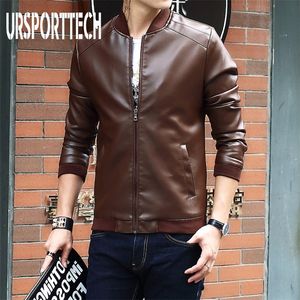 Мужские кожаные искусственные мужские куртки Coats Motorcycle Biker Juper