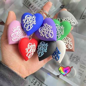 Keychains 2022 Girls Don't Cry Key Chains Men Women Multicolor Heart 1 1 Human Made Key Chain Plastic Modeling Accessories T220909