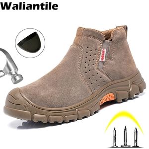 Botlar Waliantile Kaynak Koruyucu Güvenlik Erkekler için Açık Hava Dışı İnşaat İşi Anthashing Yıkılmaz Ayakkabı 220913
