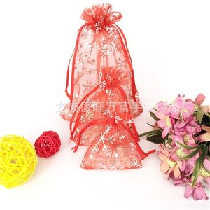 Event Party Supplies Snowflake Pattern Organza Bags Christmas Gift Candy Wedding Favour Pouch Festive Party Gift Bags 20220913 E3