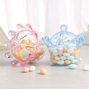 Enrocamento de presentes 12pcs/lote Crownps Caixas de doces de plástico transparente ocas