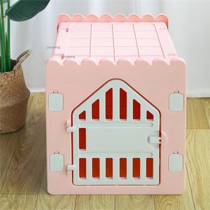 Zwingergehege Four Seasons General Plastic Dogs Houses Indoor Balcony Garden Small Dog Zwingers Closed Cats Wurf Cage Kitten Villa Bed 220912