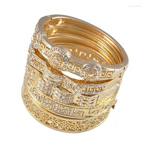 Armreif Fashion Mix Design Goldfarbe Marokkanische Damen Armband Brautmanschette Vollkristall arabische ethnische Hochzeit Schmuck Geschenk