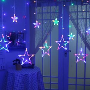 Strings YIYANG 2.5M Christmas Lights AC220V EU Romantic Fairy Star LED Curtain String Lighting Holiday Wedding Garland Party Decoration