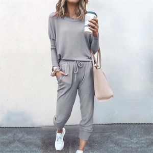 Kvinnors tv￥bitar byxor Autumn Casual Lounge Wear Women Tracksuit 2 Piece Set Loose Lounge Sets Ladies Sweat Suit Outfits Female 220913