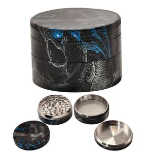 Skull wee grinder herb Pattern Cover Smoking Accessorie Aluminum Alloy Herb Grinder 4 Layers Metal bong