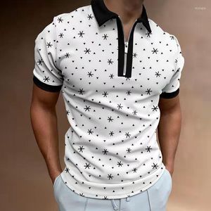 رجال Polos 2022 MAN SHIRT رجال الطباعة غير الرسمية 35 ٪ من القطن سحاب رجال قصيرة الأكمام القمصان العلامة التجارية عالية الكمية الكمية